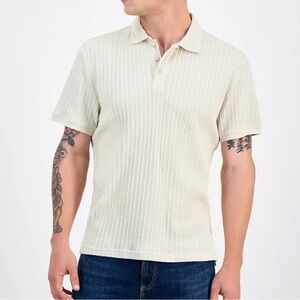 Sun + Stone Men's Cream Polo Shirt
